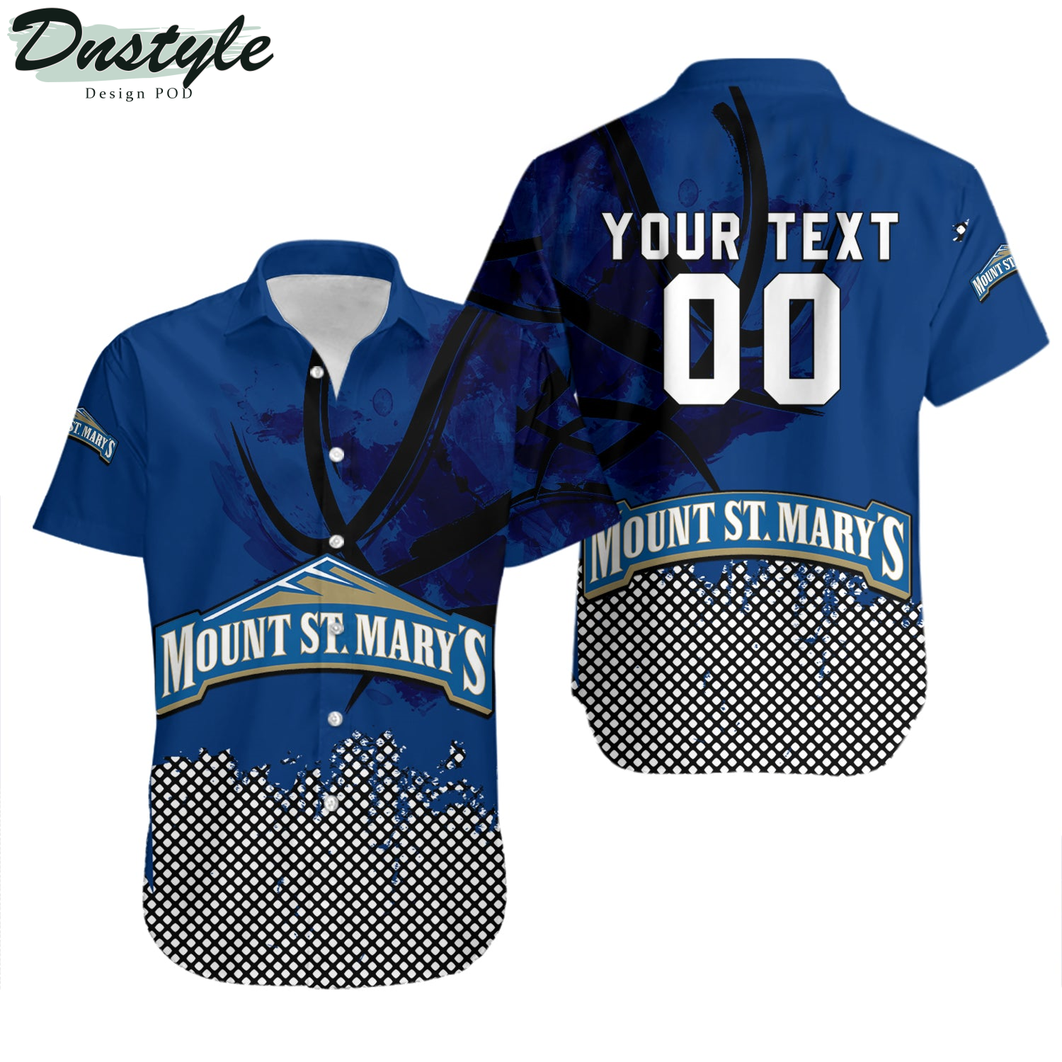 Mount St. Mary’s Mountaineers Basketball Net Grunge Pattern Hawaii Shirt