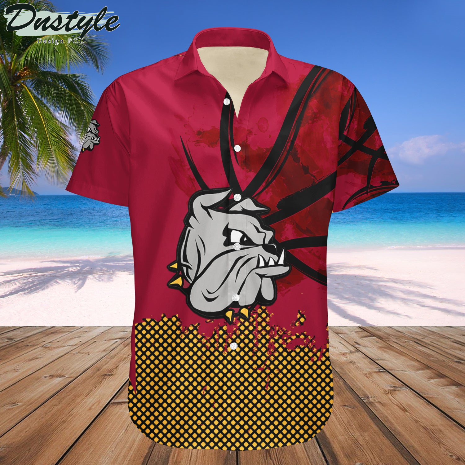 Minnesota-Duluth Bulldogs Basketball Net Grunge Pattern Hawaii Shirt