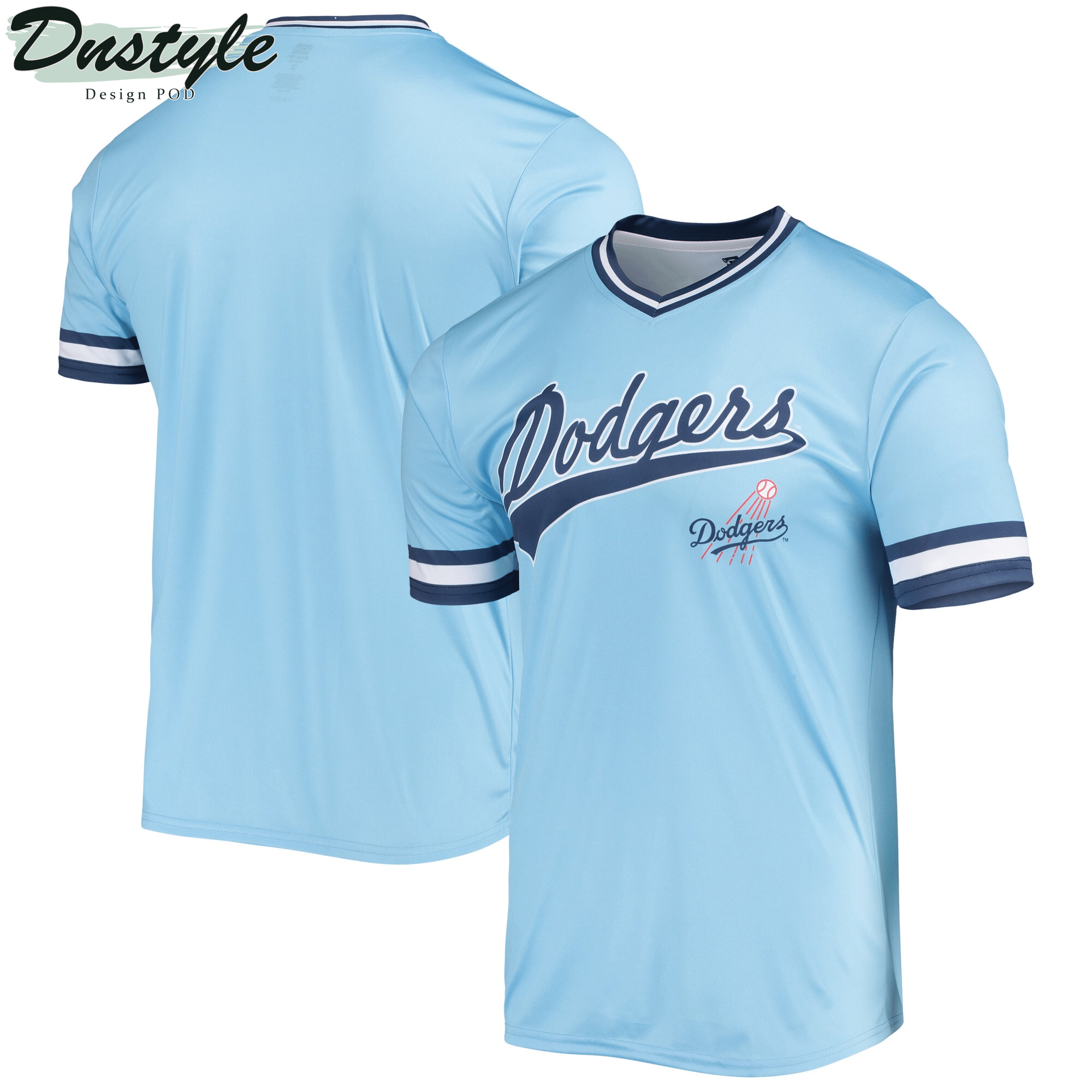 Men's Stitches Blue/Royal Los Angeles Dodgers Cooperstown Collection V-Neck Team Color Jersey MLB Jersey