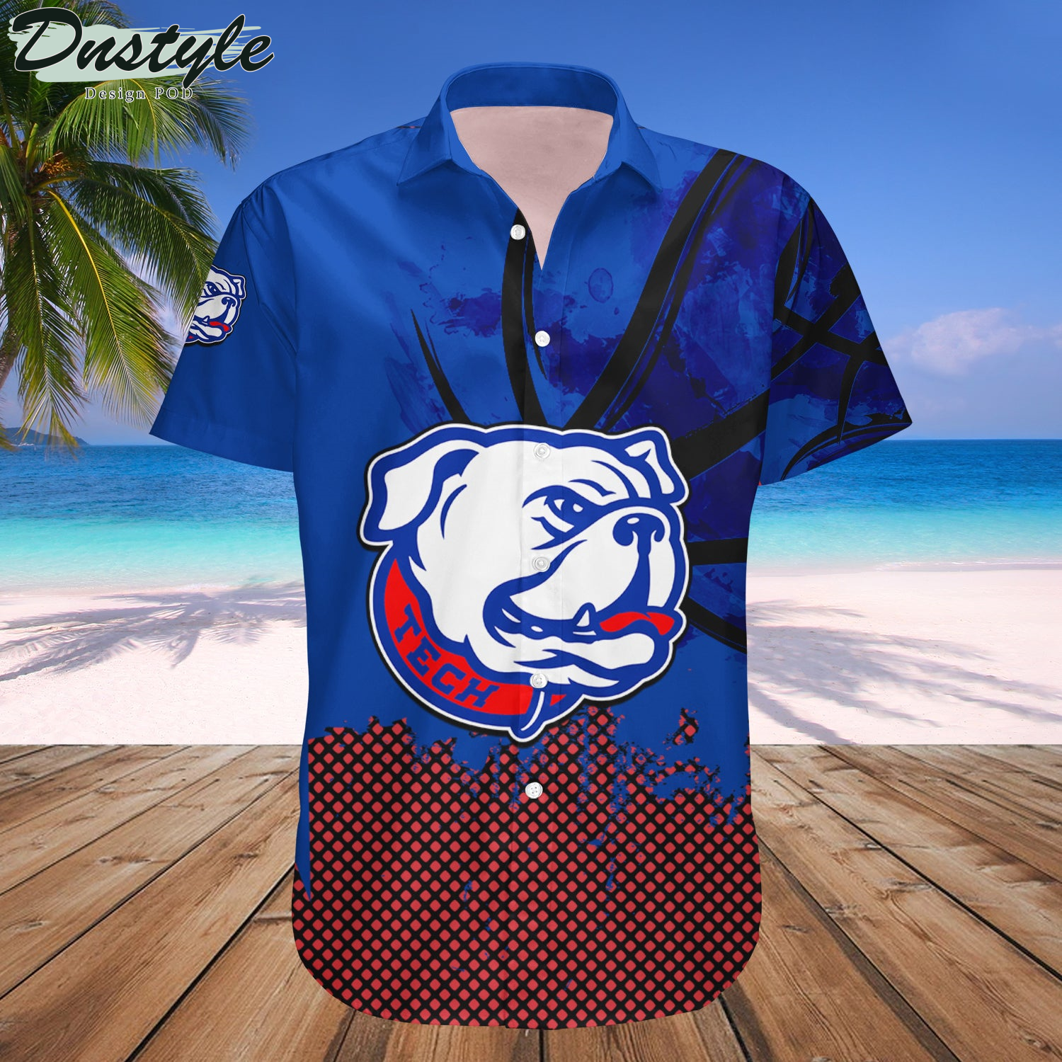 Louisiana Tech Bulldogs Basketball Net Grunge Pattern Hawaii Shirt