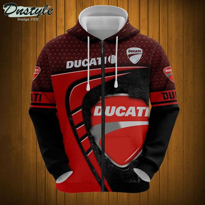 Ducati all over print 3d hoodie t-shirt