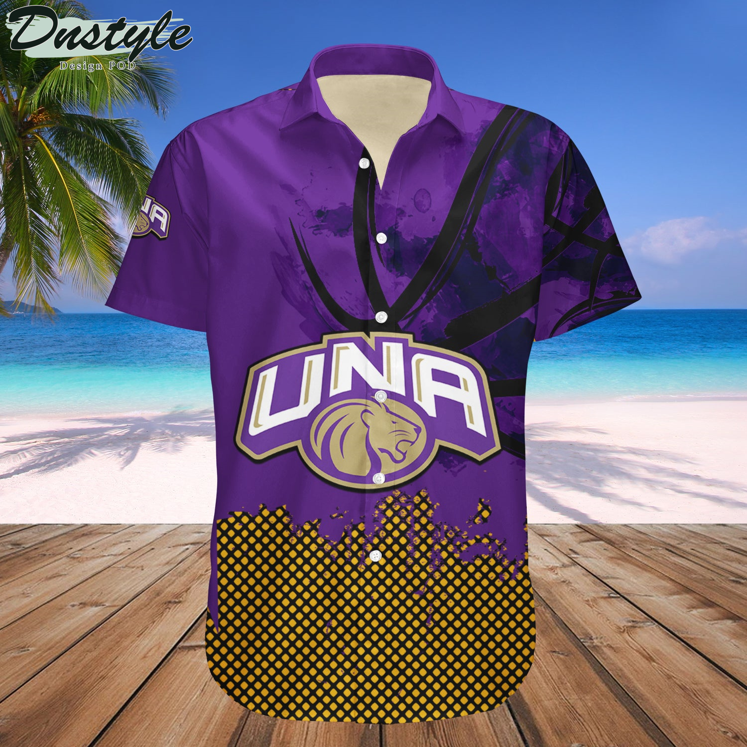 North Alabama Lions Basketball Net Grunge Pattern Hawaii Shirt