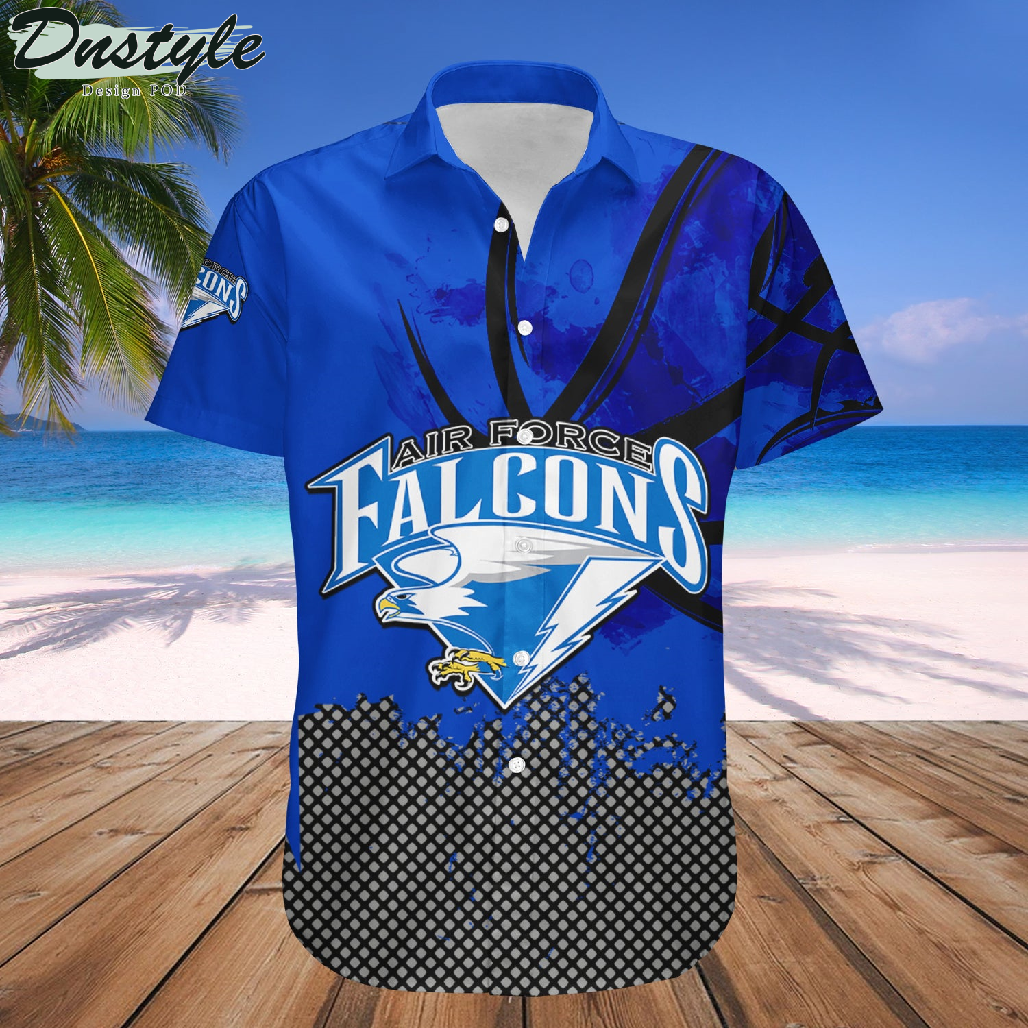 Air Force Falcons Basketball Net Grunge Pattern Hawaii Shirt