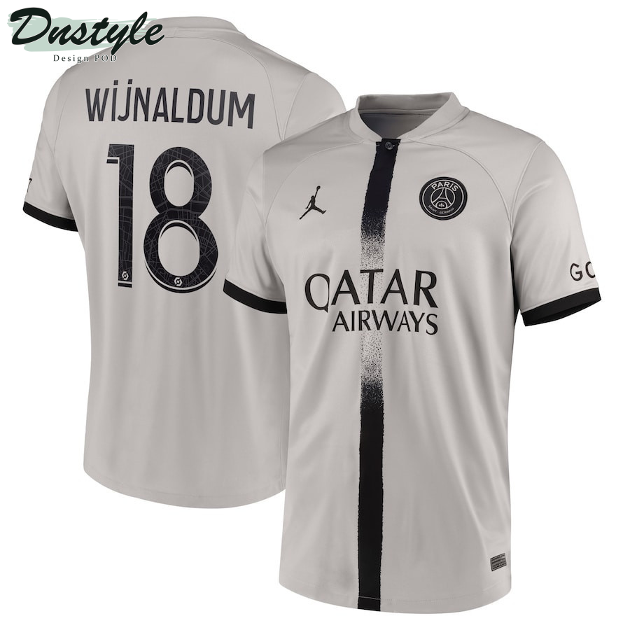 Wijnaldum #18 Paris Saint-Germain 2022/23 Away Breathe Stadium Men Jersey - Black