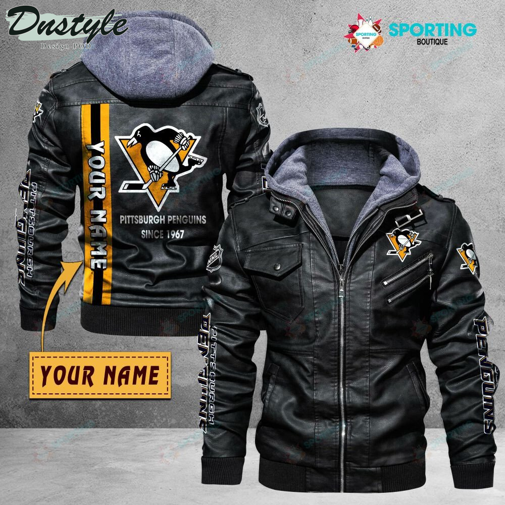 Pittsburgh Penguins custom name leather jacket