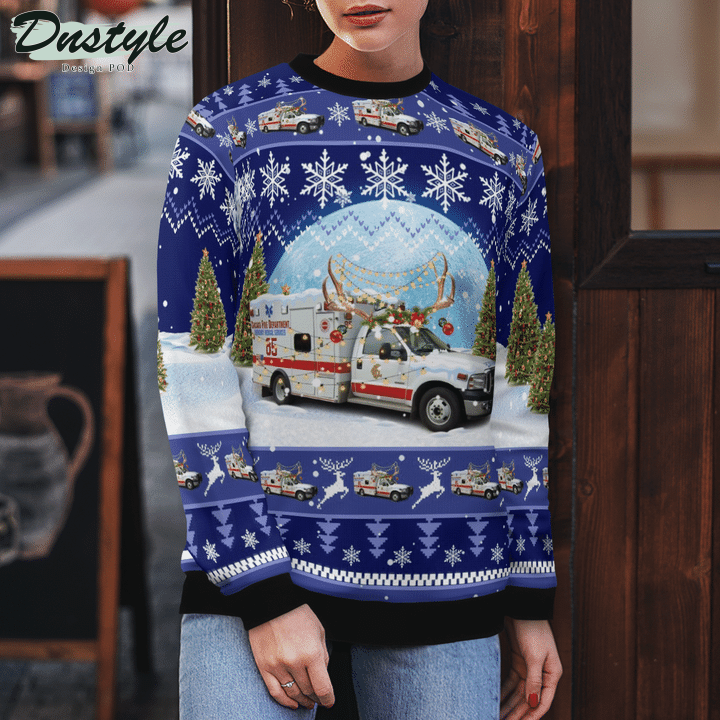 Chicago Fire Department Ambulance 85 Ugly Merry Christmas Sweater