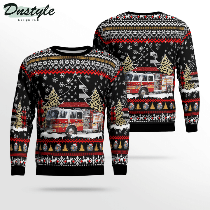 Orange County Fire Rescue Department Florida Ugly Merry Christmas Sweater
