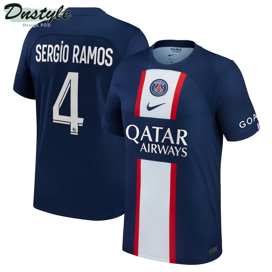 Sergio Ramos #4 Paris Saint-Germain Men 2022/23 Home Player Jersey – Blue