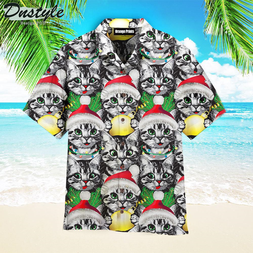 Around Me Christmas Cat Pattern Hawaiian Shirt
