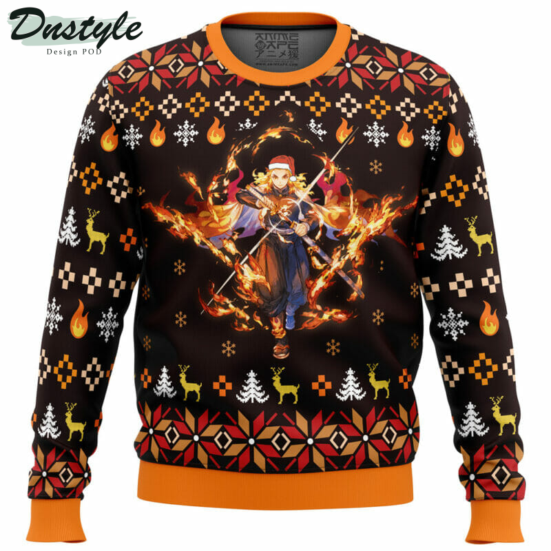 Fire Rengoku Demon Slayer Christmas Sweater