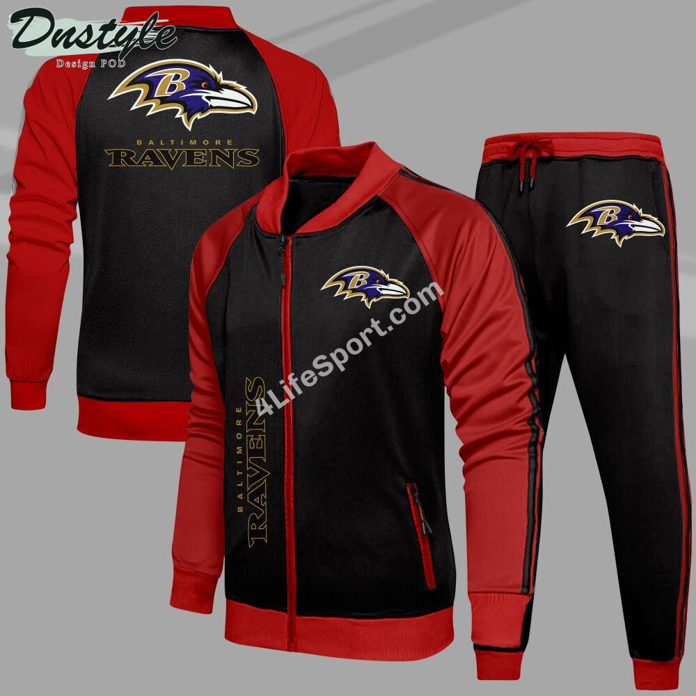Baltimore Ravens Tracksuits Jacket Bottom Set
