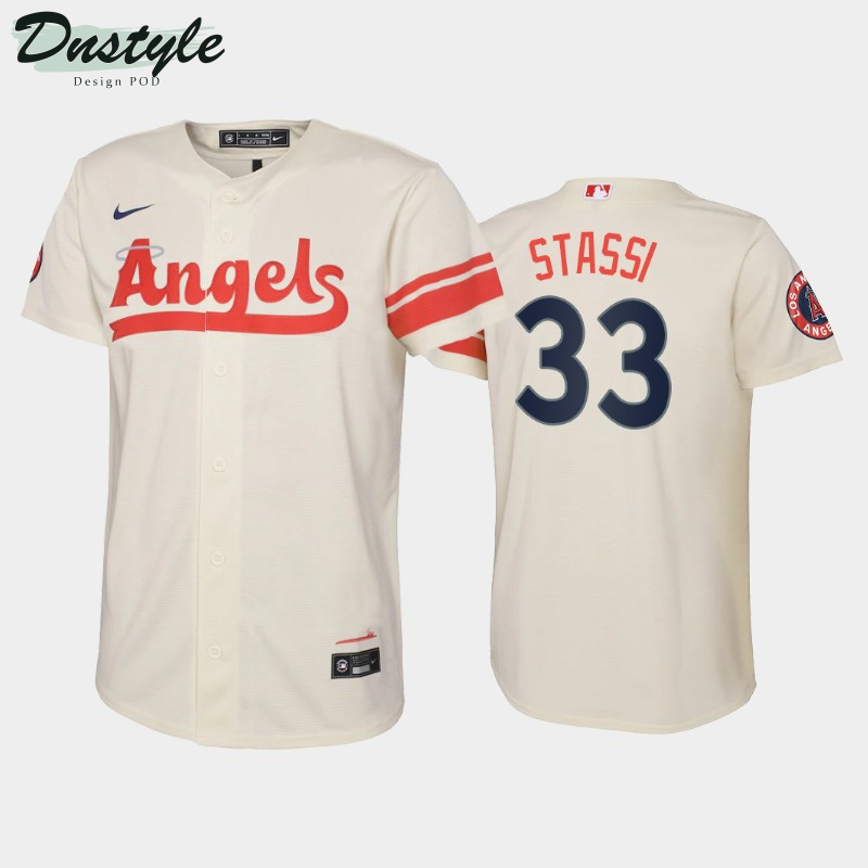 2022 City Connect Youth Los Angeles Angels Max Stassi #33 Max Stassi Jersey - Cream