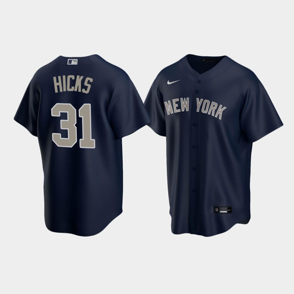 Men's New York Yankees Aaron Hicks Alternate Navy Jersey MLB Jersey