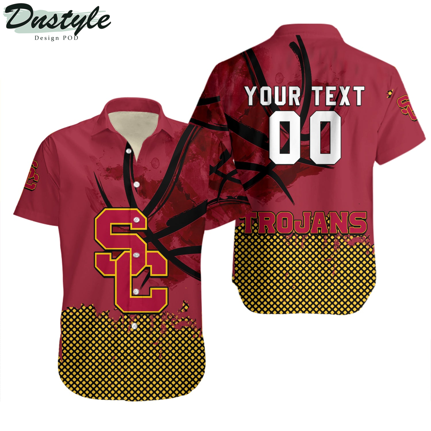 USC Trojans Basketball Net Grunge Pattern Hawaii Shirt