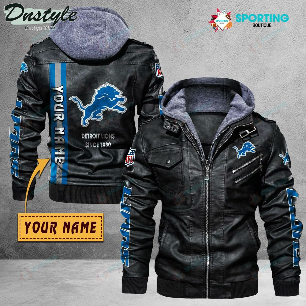 Detroit Lions custom name leather jacket