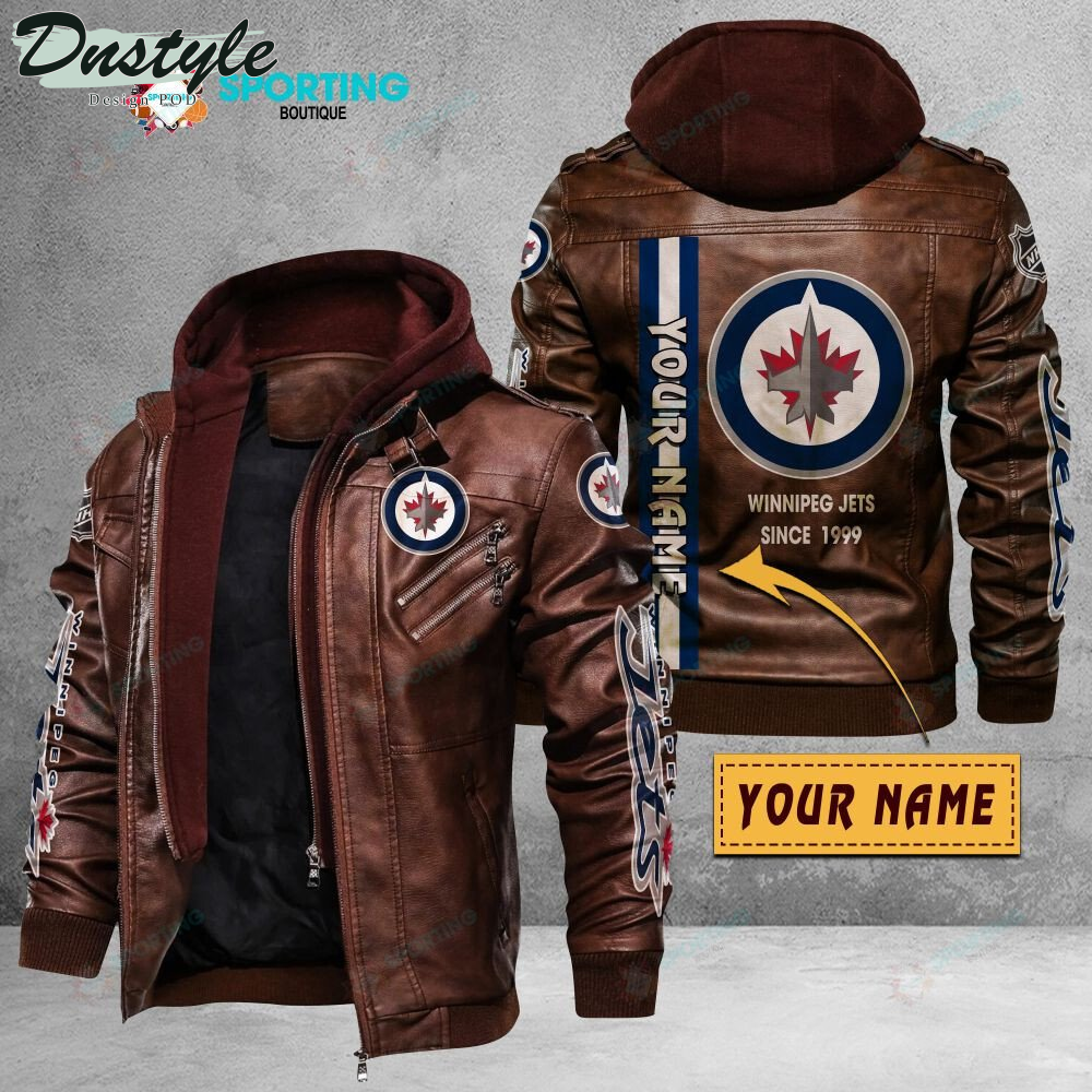 Winnipeg Jets custom name leather jacket