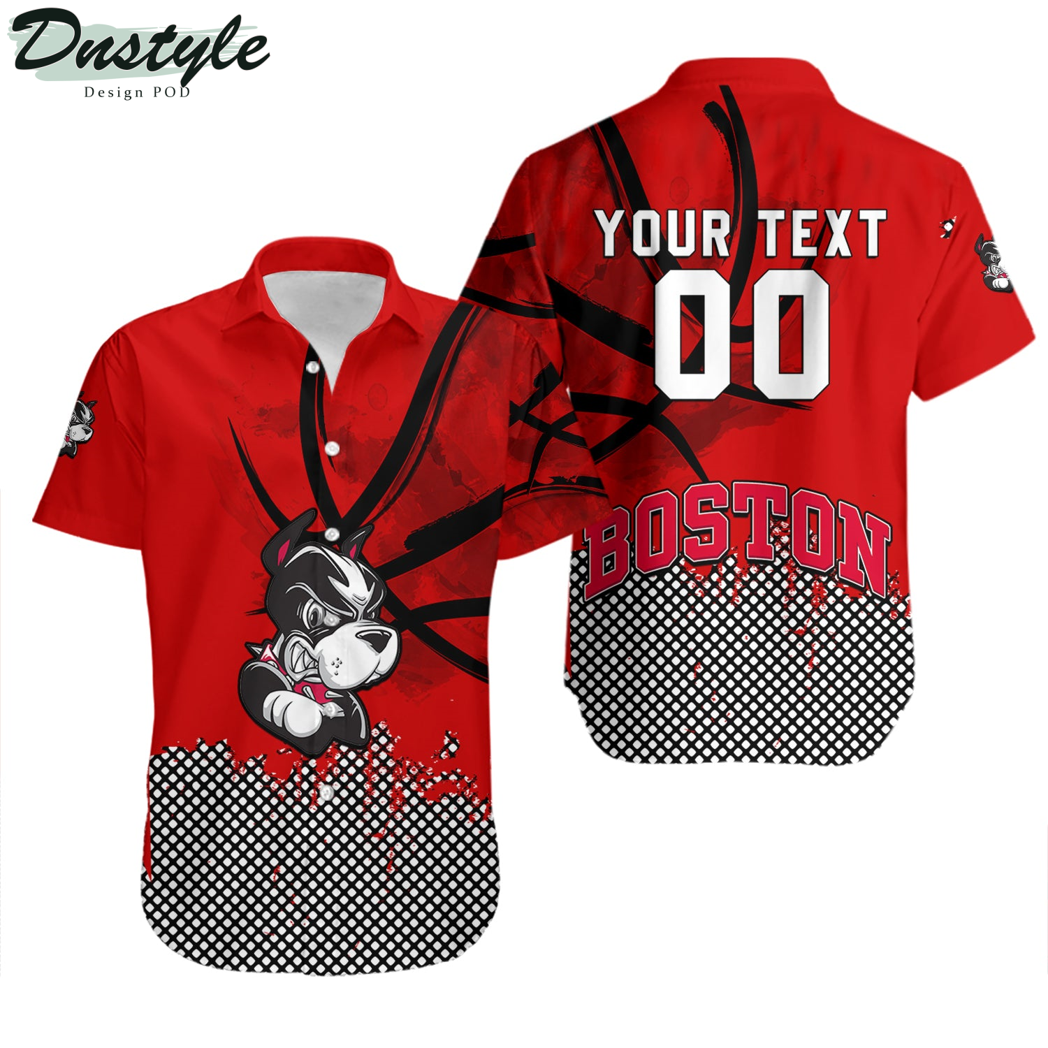Boston University Terriers Basketball Net Grunge Pattern Hawaii Shirt