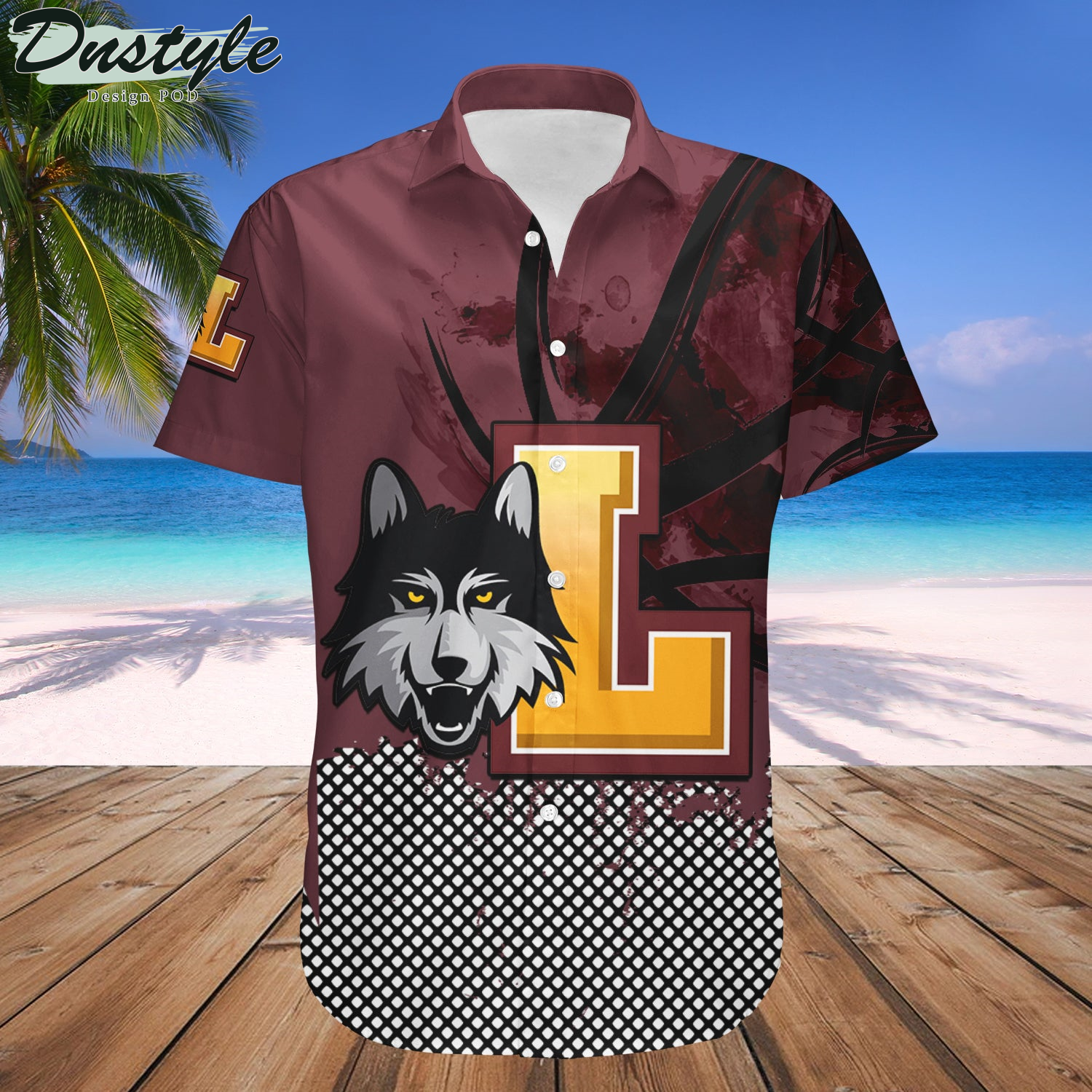 Loyola Ramblers Basketball Net Grunge Pattern Hawaii Shirt