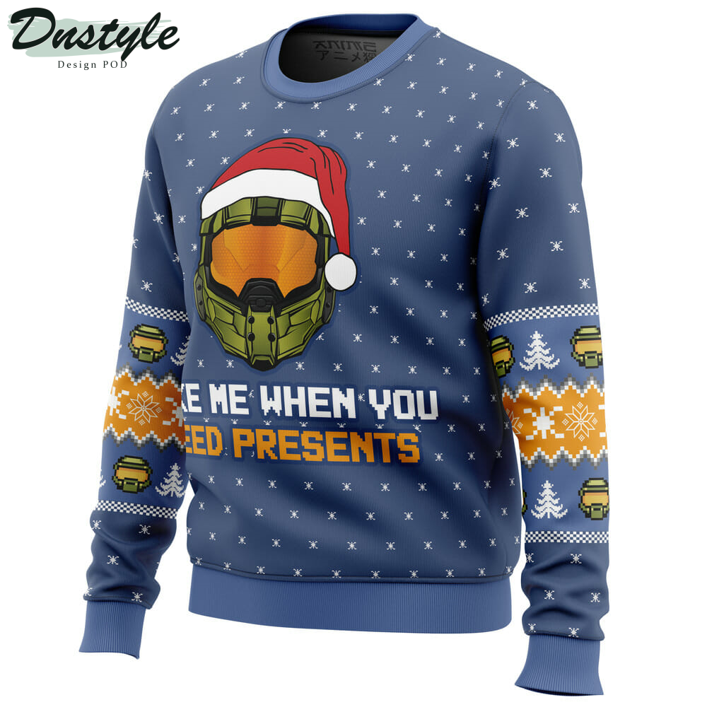 Wake Me When You Need Presents Halo Ugly Christmas Sweater