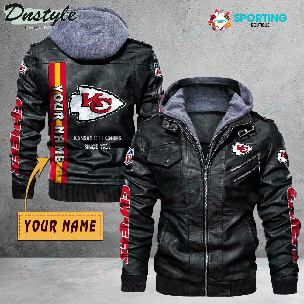 Kansas City Chiefs custom name leather jacket