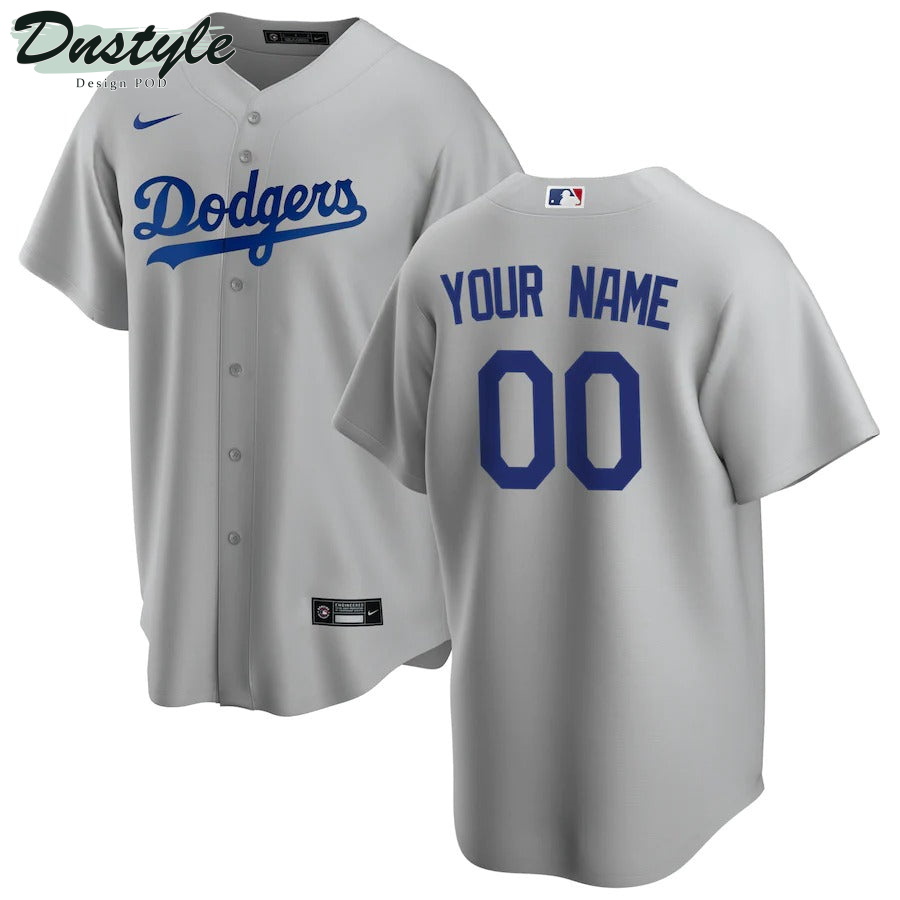 Men's Los Angeles Dodgers Nike Gray Alternate Replica Custom Jersey