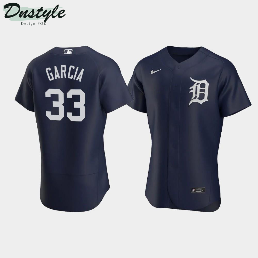 Bryan Garcia #33 Detroit Tigers Team Logo Navy Alternate Jersey MLB Jersey