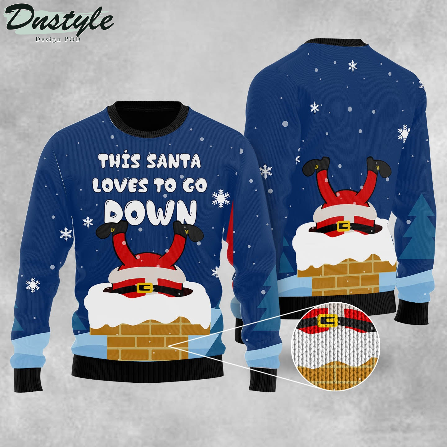 Santa Goes Down Ugly Christmas Sweater