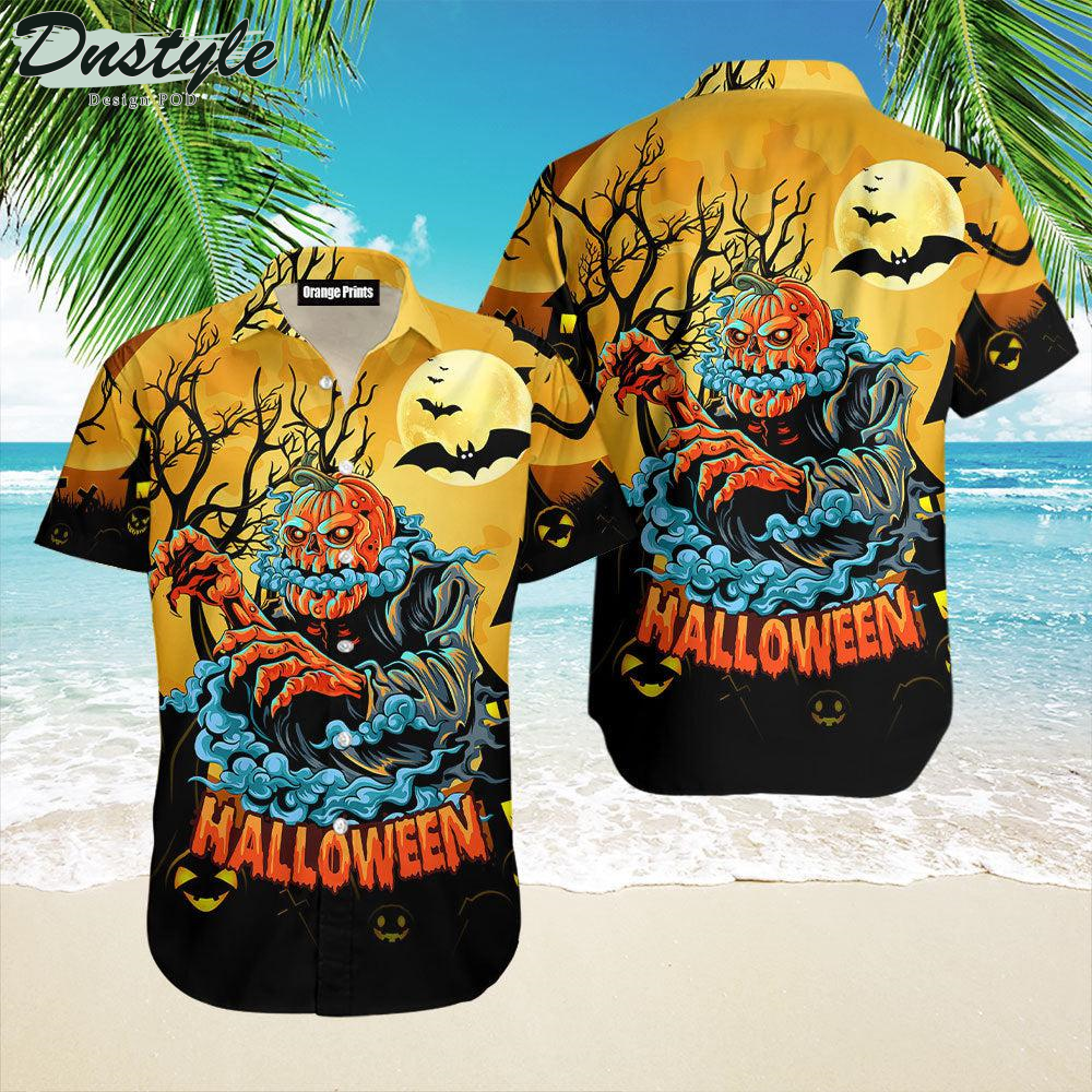Halloween Pumkin Skull Hawaiian Shirt