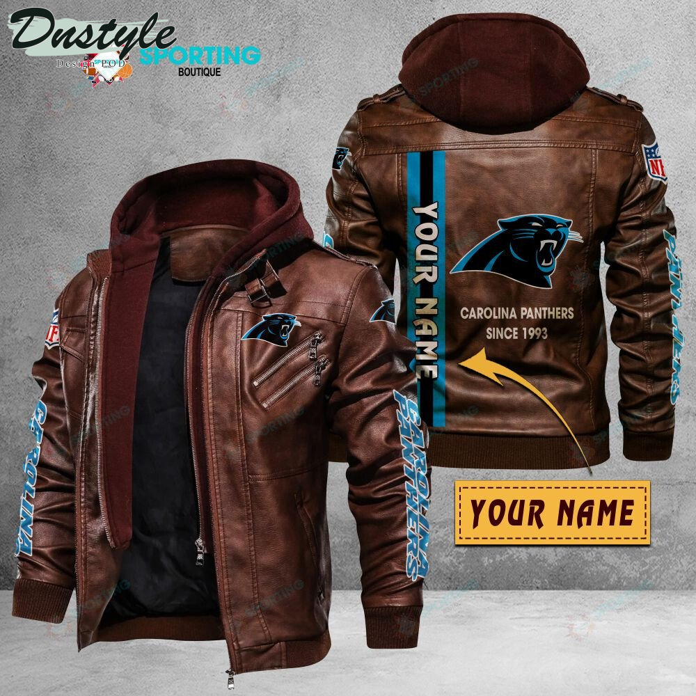 Carolina Panthers custom name leather jacket
