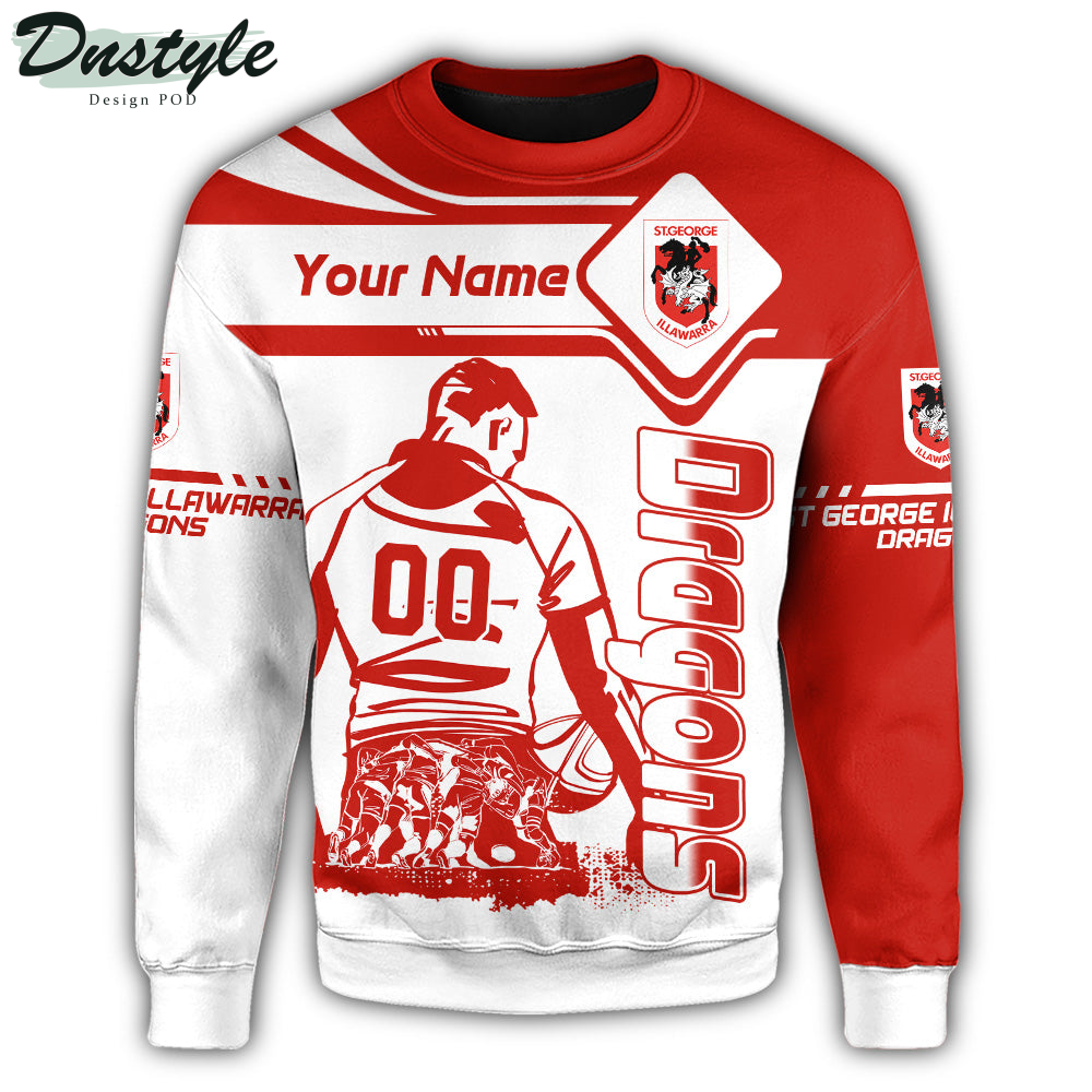 St. George Illawarra Dragons Sweatshirt NRL Pentagon Style Personalized