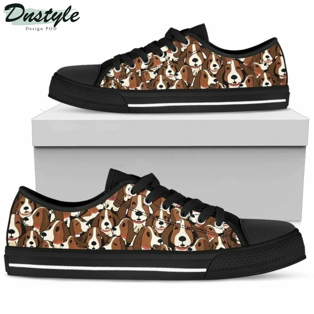 Basset Hound Low Top Shoes Sneakers