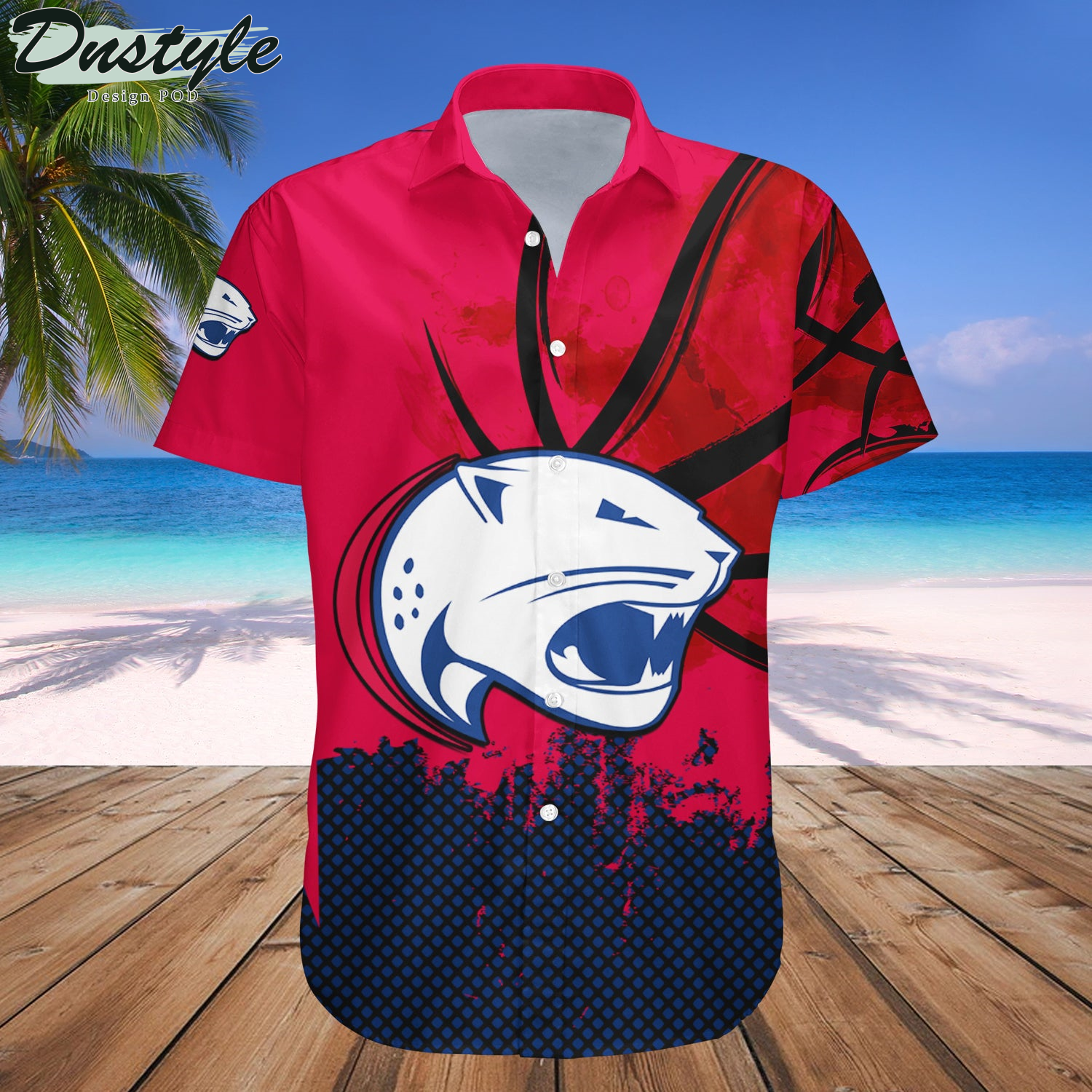 South Alabama Jaguars Basketball Net Grunge Pattern Hawaii Shirt