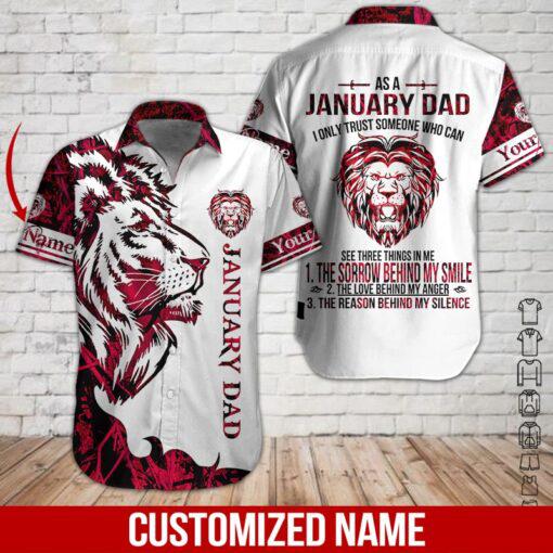 As A January Dad Custom Name Hawaiian Shirt