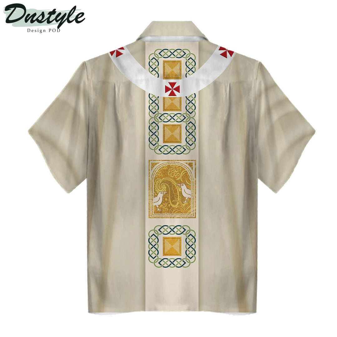 White Liturgical Vestment Christian Religion Hawaiian Shirt And Short