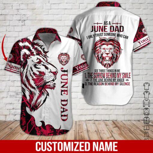 AS A June Dad Custom Name Hawaiian Shirt