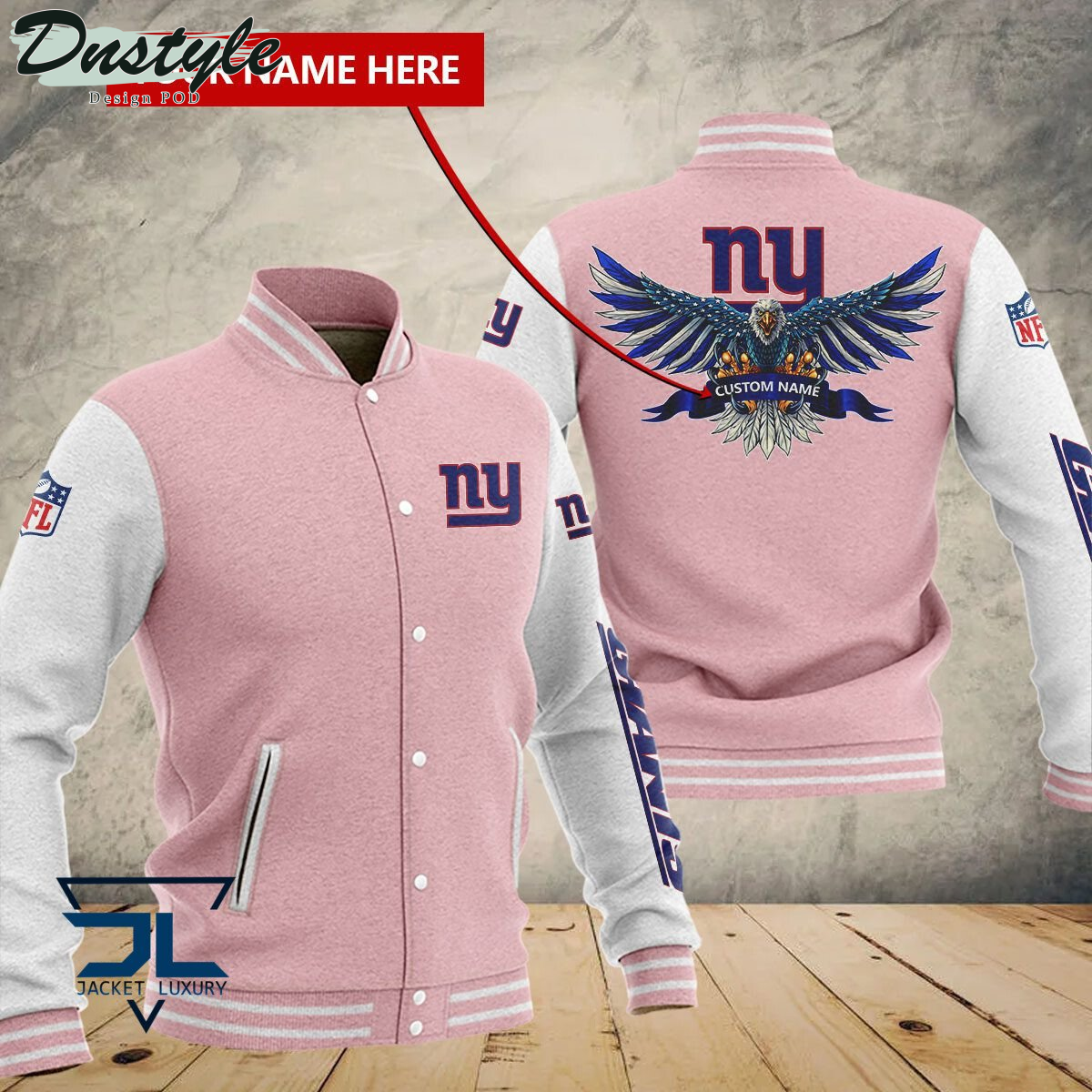 New York Giants Eagles Custom Name Baseball Jacket