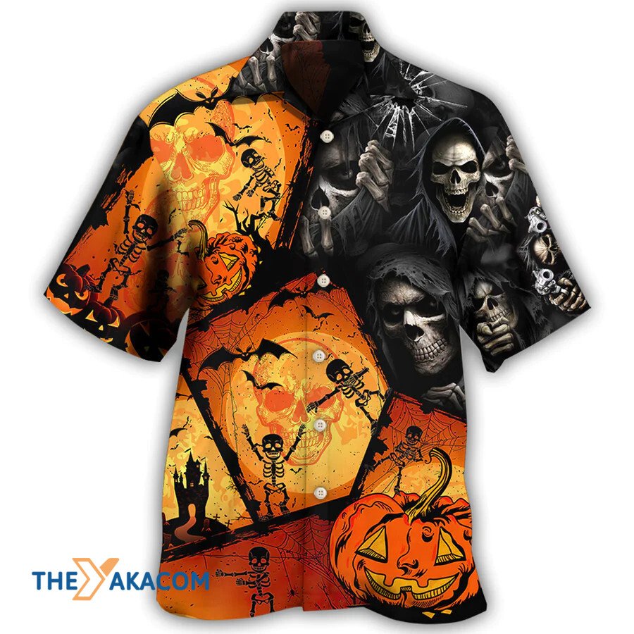 Halloween Skull Pumpkin Scary Hawaiian Shirt