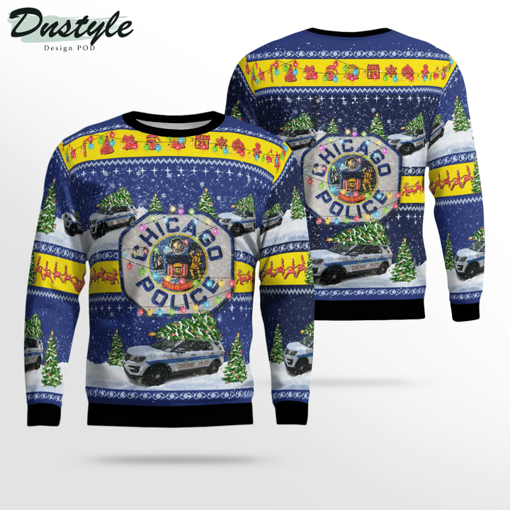 Chicago Police Ford Police Interceptor Utility Ugly Merry Christmas Sweater