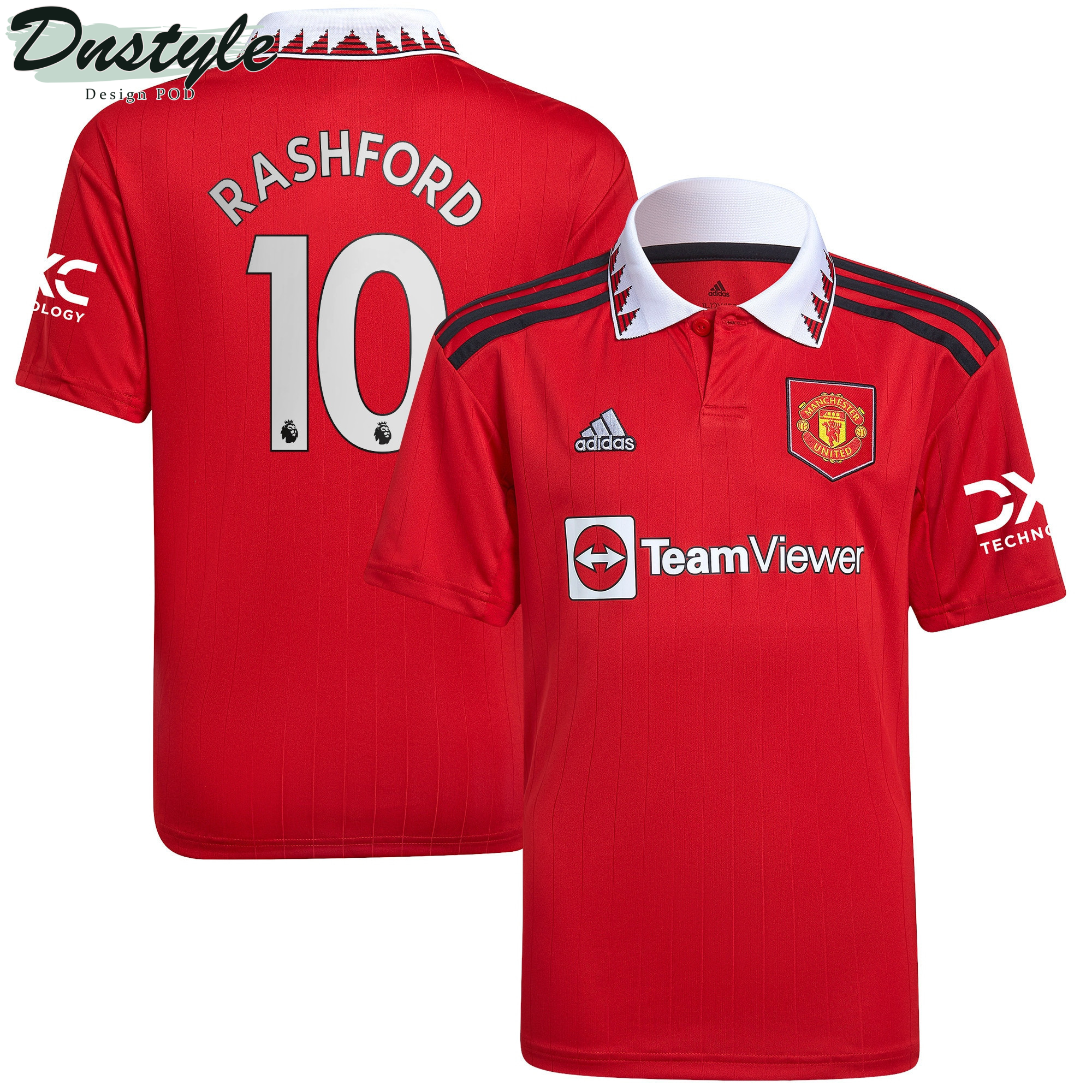 Marcus Rashford #10 Manchester United Youth 2022/23 Home Player Jersey - Red