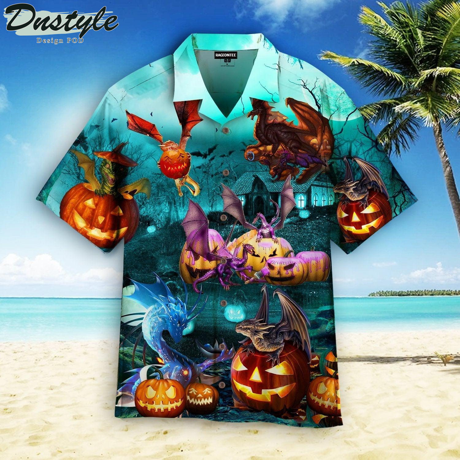 Dragon Are Playing On Halloween Day Hawaiian Shirt