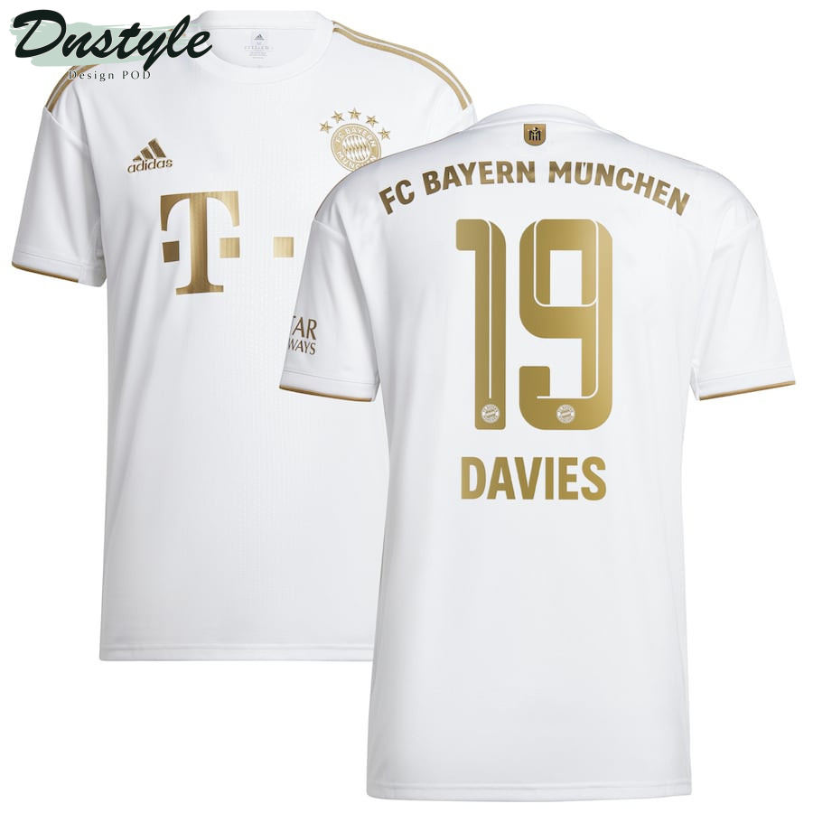 Alphonso Davies #19 Bayern Munich Youth 2022/23 Away Player Jersey - White