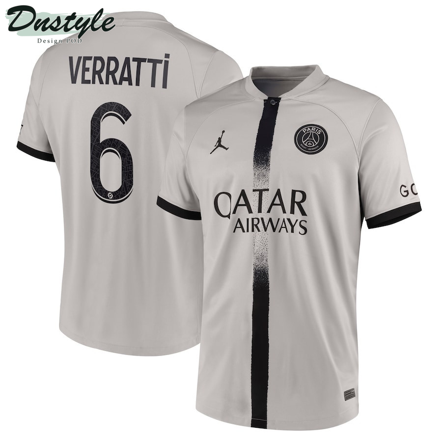 Verratti #6 Paris Saint-Germain 2022/23 Away Breathe Stadium Men Jersey - Black