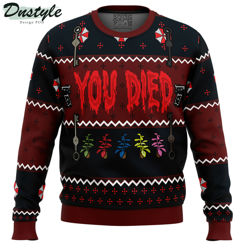 Resident Evil You Died Ugly Christmas Sweater