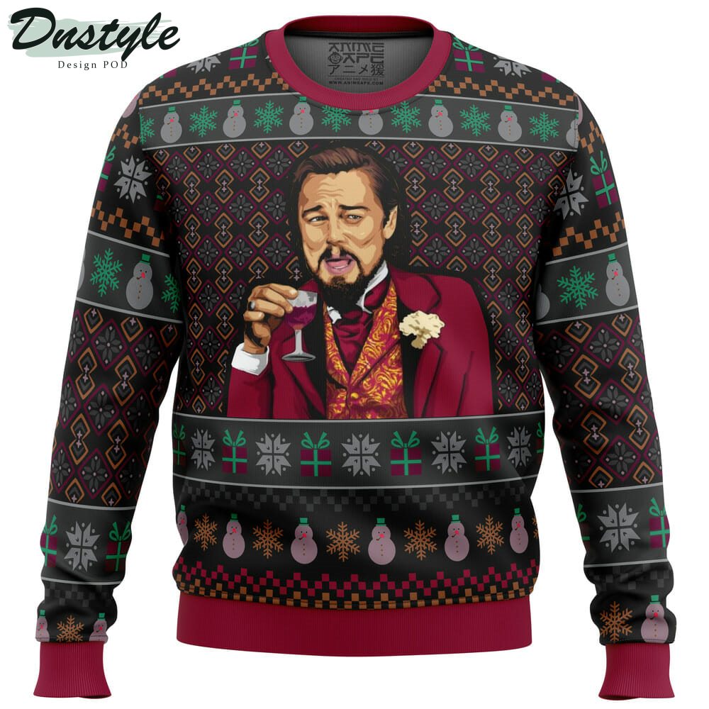 Laughing Leo DiCaprio Meme Ugly Christmas Sweater