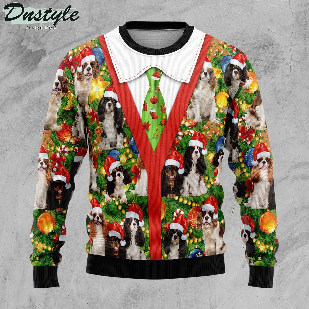 Cavalier King Charles Spaniel Pine Ugly Christmas Sweater
