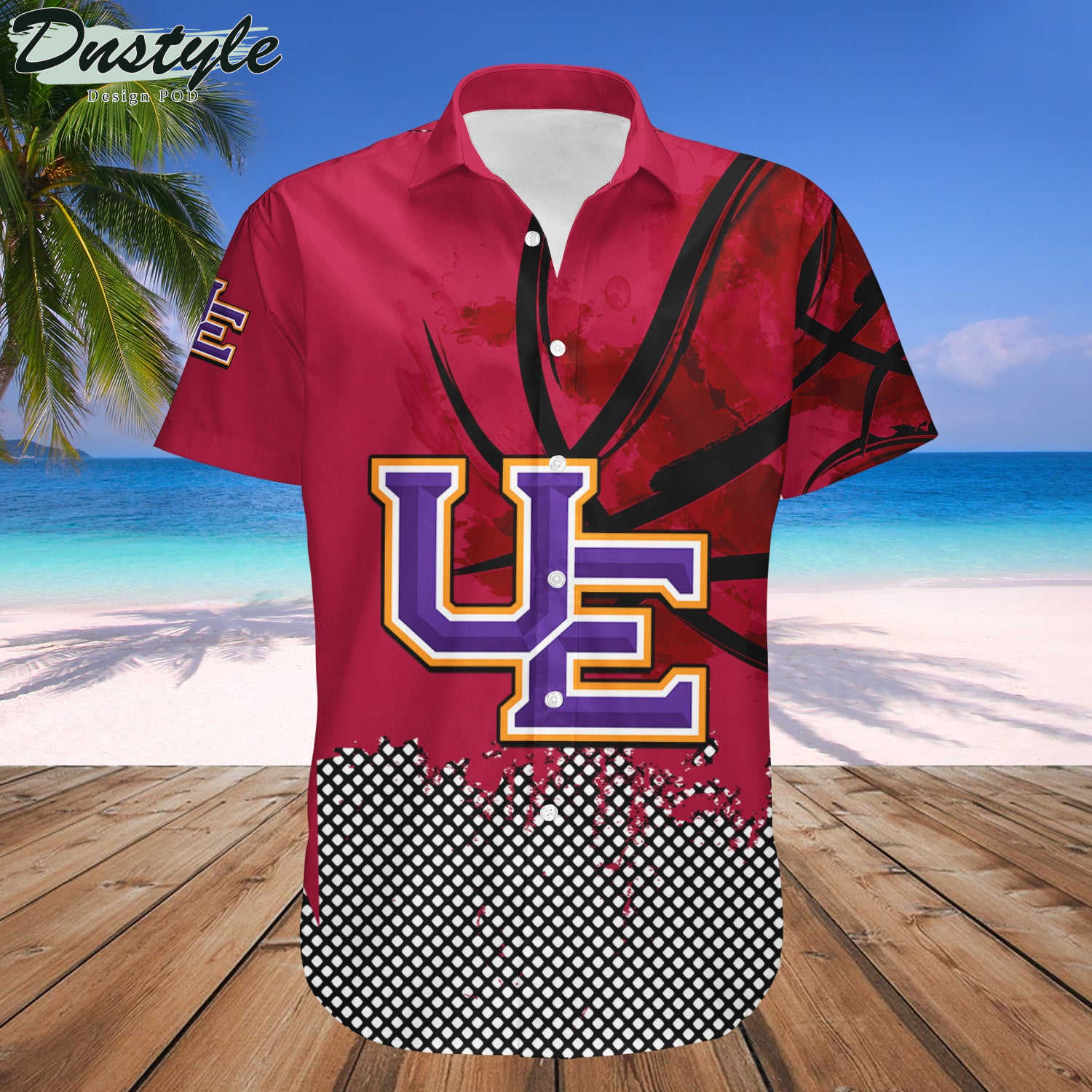 Evansville Purple Aces Basketball Net Grunge Pattern Hawaii Shirt