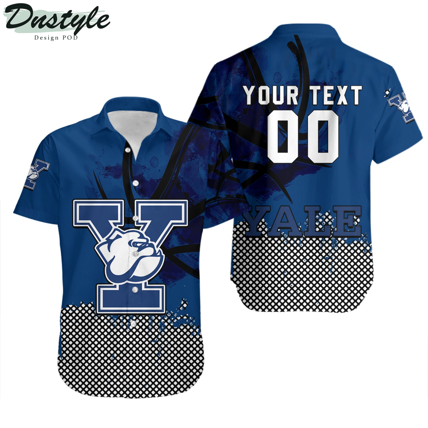 Yale Bulldogs Basketball Net Grunge Pattern Hawaii Shirt