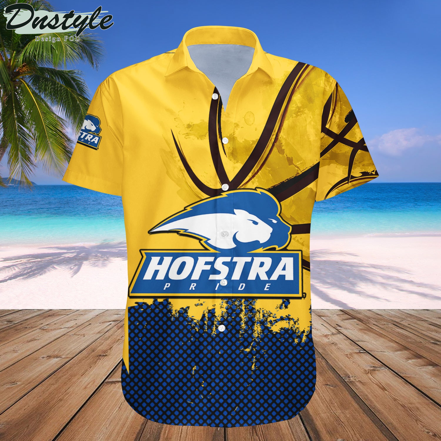 Hofstra Pride Basketball Net Grunge Pattern Hawaii Shirt