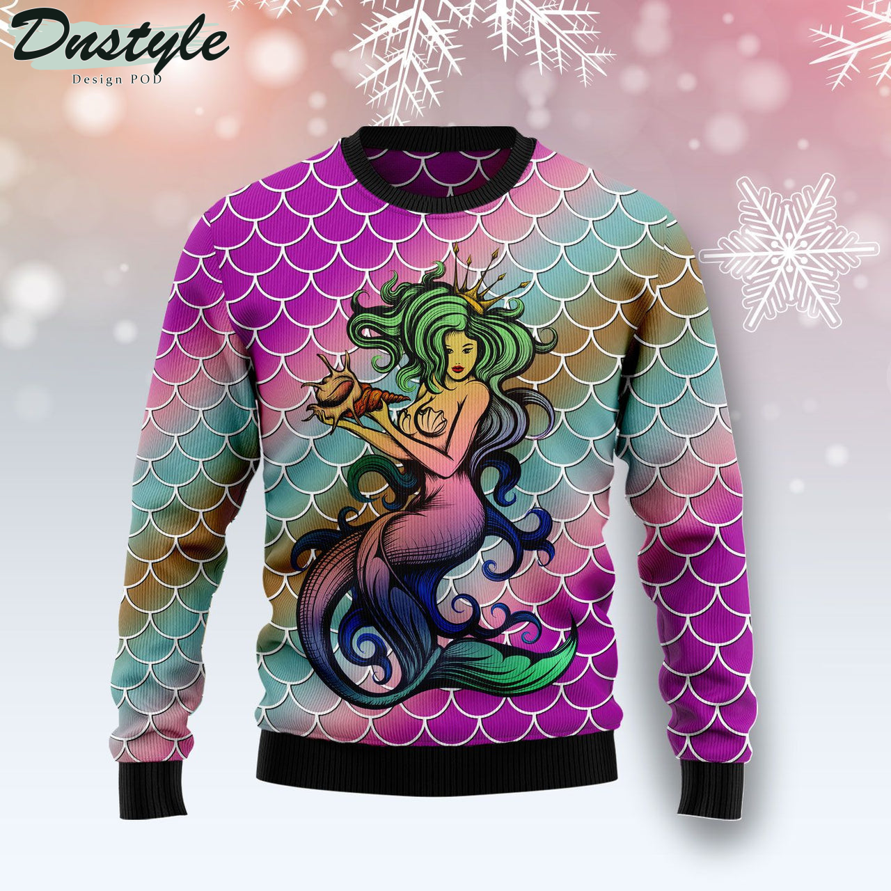Mermaid Light Ugly Christmas Sweater