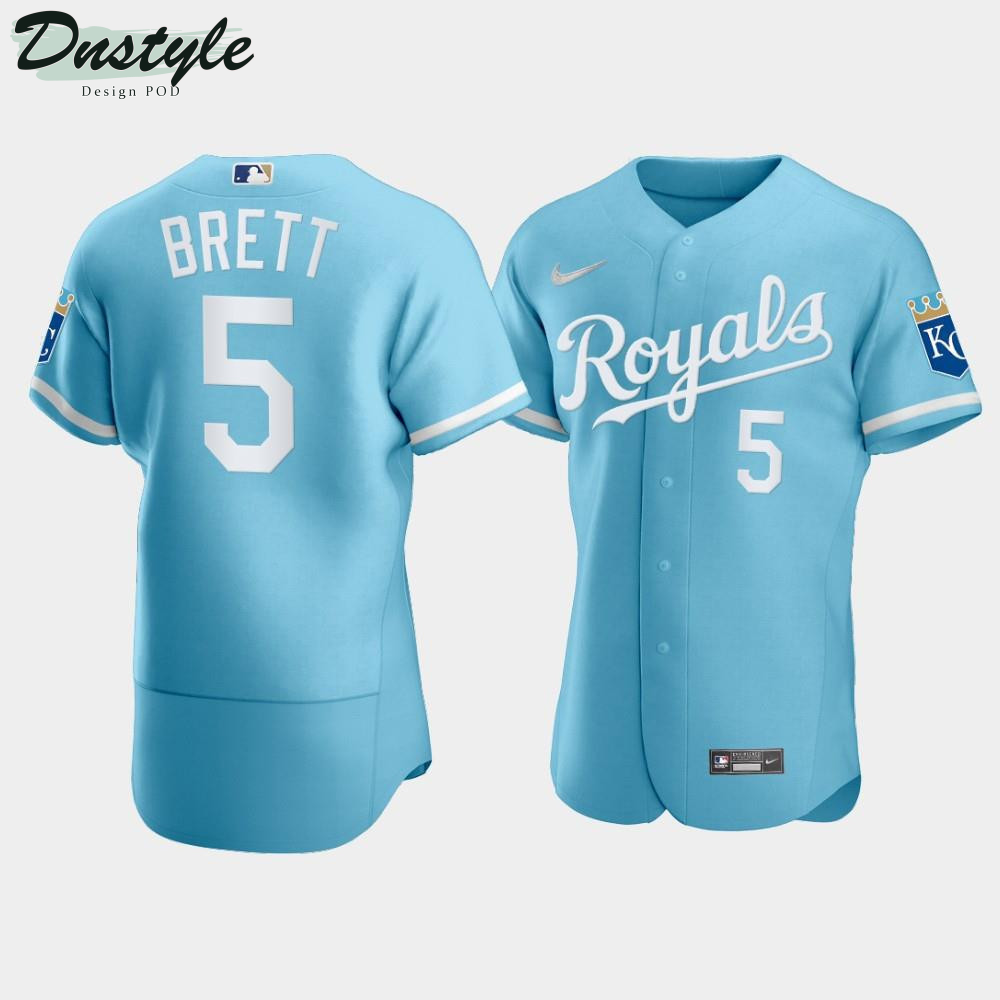 Men’s Kansas City Royals George Brett #5 2022 Powder Blue Jersey MLB Jersey